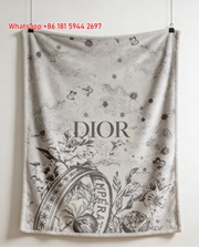 Dior Botanical Sketch Flannel Sofa Throw Blanket D426